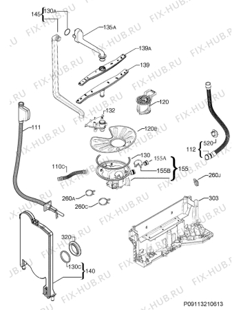 Взрыв-схема посудомоечной машины Electrolux ESL5324LO - Схема узла Hydraulic System 272